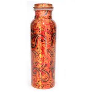 Beautifully printed copper bottles - ideal gift - home and decore beautiful handmde object.3