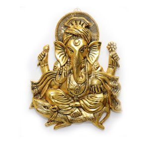 Kamalasana Ganesha Wall Hanging ( 4 more): Finely engraved wall hanging of lord ganesha which will look fantastic on your wall