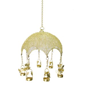 Golden wind chimes style Concept Ceiling lamp - Peaceful & Meditating Atmosphere - Negative Energy Absorption