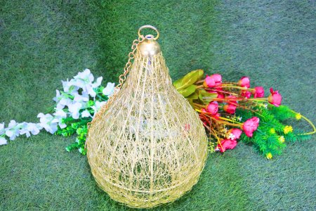 Beautiful carved golden net Ceiling Lamp for home and decor