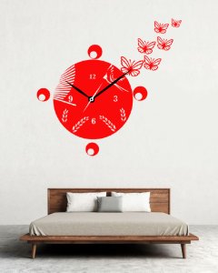 5 Circles Based Flying Butterfly Clock - Suitable For The Decoration Of A House - Foremost Gifting Material for Your Friends, Relatives and Close Ones