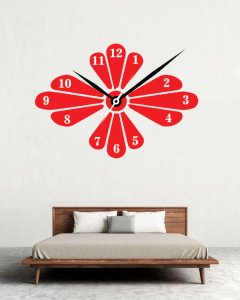 12 Stretched Flower Petals Based Clock - Suitable For The Decoration Of A House - Foremost Gifting Material for Your Friends, Relatives and Close Ones