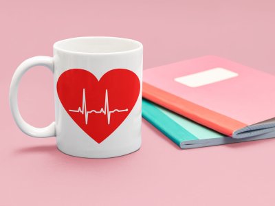 Heartbeat- Valentine's Day Gift- White Valentine Coffee Mug