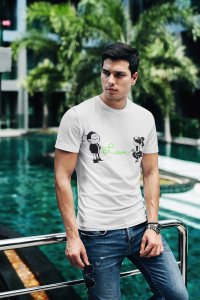 Love Connecting Couple-Printed White T-Shirts-Couple Love