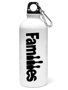 families printed dialouge Sipper bottle - Aluminium water bottle - for college students - for daily use - perfect for camping