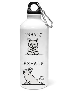 Inhale exhale printed dialouge Sipper bottle - Aluminium water bottle - for college students - for daily use - perfect for camping