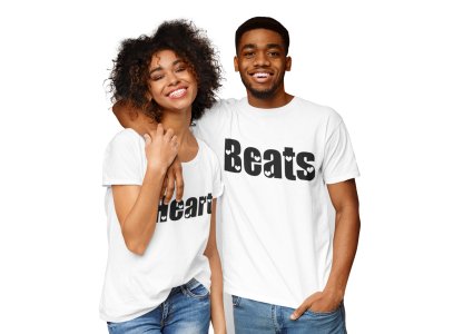 Heart Beats (White T) - Printed T-Shirts -Lover T-shirts