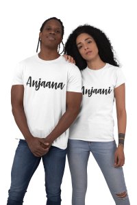 Anjana Anjani White-Printed T-Shirts- Lover T-shirt