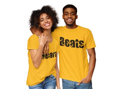Heart Beats (Yellow T) -Printed T-Shirts -Lover T-shirts