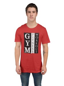 Fitness Power, Round Neck Gym Tshirt (Red Tshirt) - Clothes for Gym Lovers - Suitable for Gym Going Person - Foremost Gifting Material for Your Friends and Close Ones