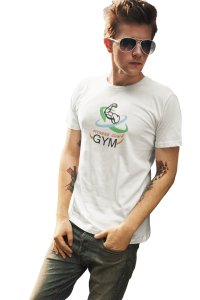Fitness Claus, Gym, Round Neck Gym Tshirt (White Tshirt) - Clothes for Gym Lovers - Suitable for Gym Going Person - Foremost Gifting Material for Your Friends and Close Ones