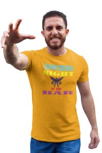 Another Night At The Bar, Round Neck Gym Tshirt (Yellow Tshirt) - Clothes for Gym Lovers - Suitable for Gym Going Person - Foremost Gifting Material for Your Friends and Close Ones