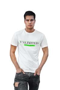 Unlimited Inside The Box, (BG Black and Green), Round Neck Gym Tshirt (White Tshirt) - Clothes for Gym Lovers - Foremost Gifting Material for Your Friends and Close Ones