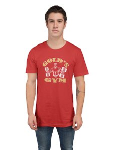 Gold's Gym, Round Neck Gym Tshirt (Red Tshirt) - Clothes for Gym Lovers - Foremost Gifting Material for Your Friends and Close Ones