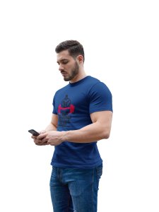 Gym, Be Stronger Than Your Excuses, (BG Pink and Black), Round Neck Gym Tshirt (Blue Tshirt) - Clothes for Gym Lovers - Suitable for Gym Going Person - Foremost Gifting Material for Your Friends and Close Ones