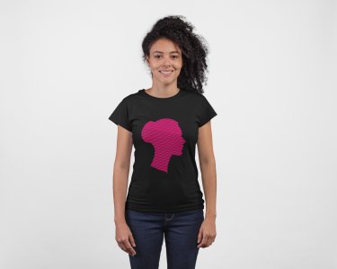 Pink Lady - Line Art for Female - Half Sleeves T-shirt