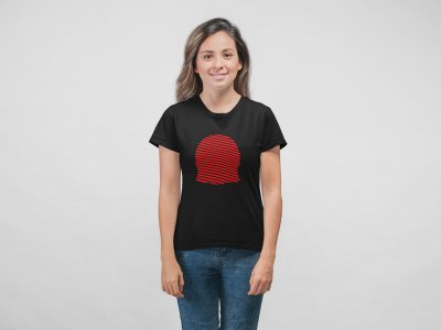 Red Haired Girl - Line Art for Female - Half Sleeves T-shirt