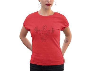 Gym - Line Art for Female - Half Sleeves T-shirt
