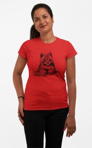 Cat Eyes - Line Art for Female - Half Sleeves T-shirt