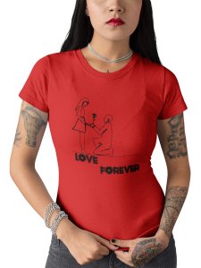 Heart for beat - Line Art for Female - Half Sleeves T-shirt