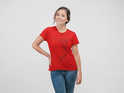Dancing women - Line Art for Female - Half Sleeves T-shirt