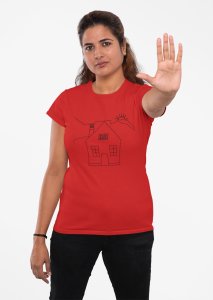 Home - Line Art for Female - Half Sleeves T-shirt