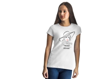 You are Awsome - Line Art for Female - Half Sleeves T-shirt
