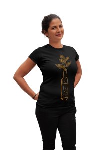 Lab Plant - Line Art for Female - Half Sleeves T-shirt