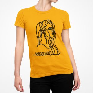 Woman - Line Art for Female - Half Sleeves T-shirt