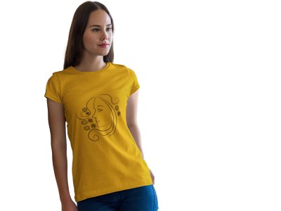 Pretty Women - Line Art for Female - Half Sleeves T-shirt