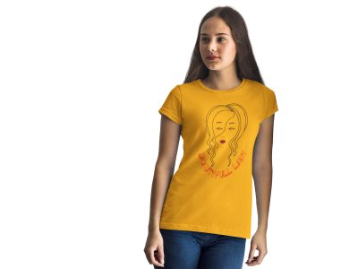 Beautyful Lady - Line Art for Female - Half Sleeves T-shirt