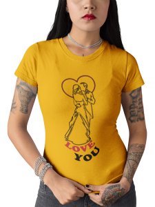 Love YouLove Forever - Line Art for Female - Half Sleeves T-shirt