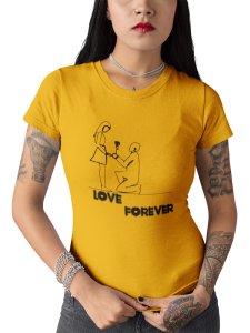 Love Forever - Line Art for Female - Half Sleeves T-shirt