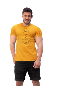 Love in handhske - Line Art for Male - Half Sleeves T-shirt