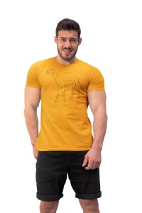 Camel - Line Art for Male - Half Sleeves T-shirt