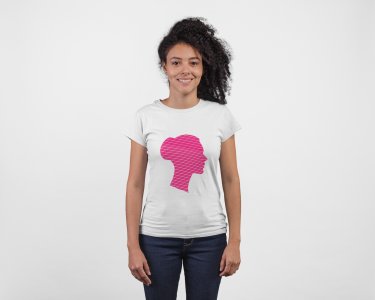 Pink Lady - Line Art for Female - Half Sleeves T-shirt