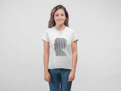 Girl Silhoutte - Line Art for Female - Half Sleeves T-shirt