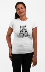 Cat Eyes - Line Art for Female - Half Sleeves T-shirt