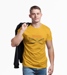 Na Ali se Bada Bahadur - Yellow - The Ertugrul Ghazi - 100% cotton t-shirt for Men with soft feel and a stylish cut