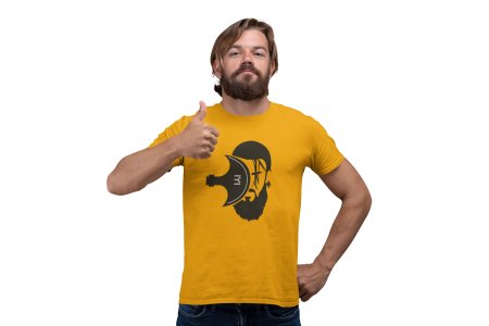 Dirilis face Illustration - Yellow - The Ertugrul Ghazi - 100% cotton t-shirt for Men with soft feel and a stylish cut