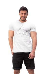 Women with petals - Line Art for Male - Half Sleeves T-shirt