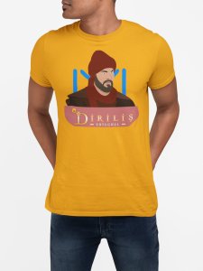 Dirilis - Illustration - Yellow - The Ertugrul Ghazi - 100% cotton t-shirt for Men with soft feel and a stylish cut