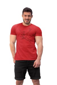 Eagle - Line Art for Male - Half Sleeves T-shirt