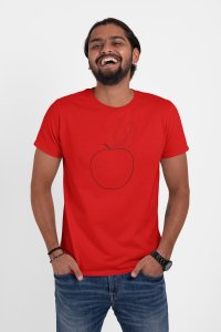 Apple - Line Art for Male - Half Sleeves T-shirt