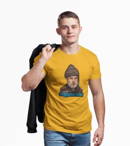 Suleman Shah - Yellow - The Ertugrul Ghazi - 100% cotton t-shirt for Men with soft feel and a stylish cut
