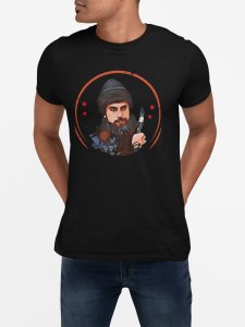 Turgut alp - Character Illustration - Black - The Ertugrul Ghazi - 100% cotton t-shirt for Men with soft feel and a stylish cut