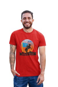 Haq ki Raah pe - Red - The Ertugrul Ghazi - 100% cotton t-shirt for Men with soft feel and a stylish cut