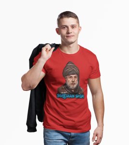 Suleman Shah - Red - The Ertugrul Ghazi - 100% cotton t-shirt for Men with soft feel and a stylish cut