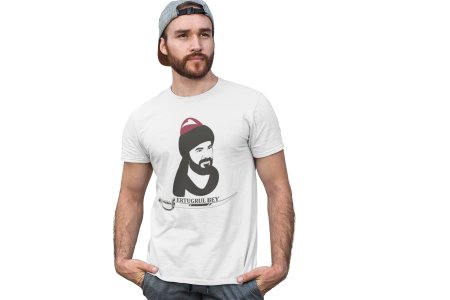 Ertugrul Bey Sword - White - The Ertugrul Ghazi - 100% cotton t-shirt for Men with soft feel and a stylish cut