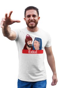 Erhal - White - The Ertugrul Ghazi - 100% cotton t-shirt for Men with soft feel and a stylish cut